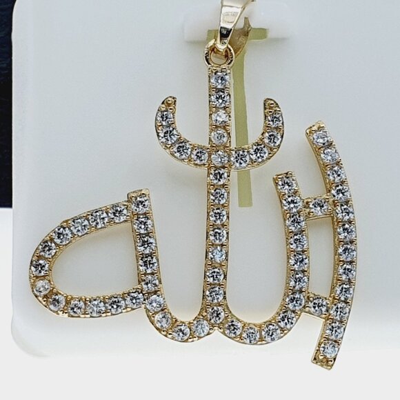 14K Gold Plated 925 sterling silver luxury CZ Pendant, RJUS2085 - Picture 11 of 11